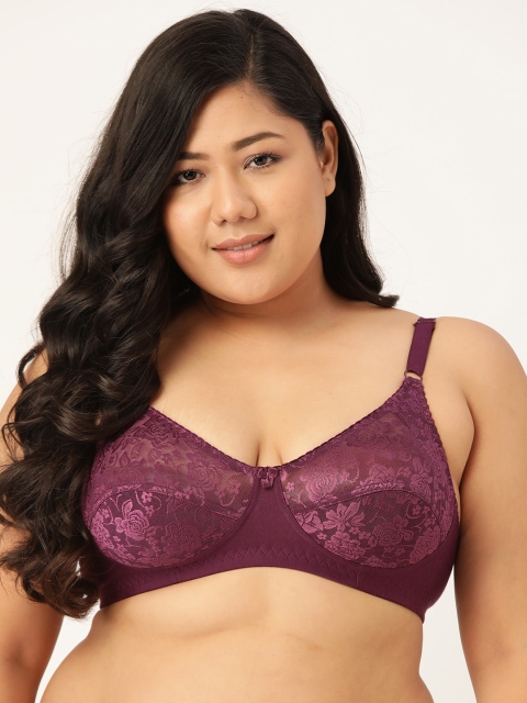 

Leading Lady Plus Size Purple Lace Floral Full Coverage Everyday Bra P-NANCY-PP