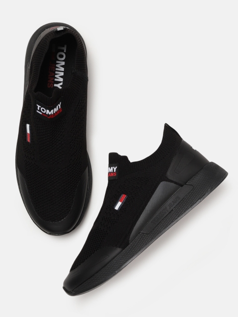 

Tommy Hilfiger Men Solid Slip-on Sneakers, Black