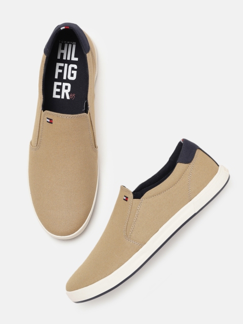 

Tommy Hilfiger Men Beige Solid Slip-on Sneakers