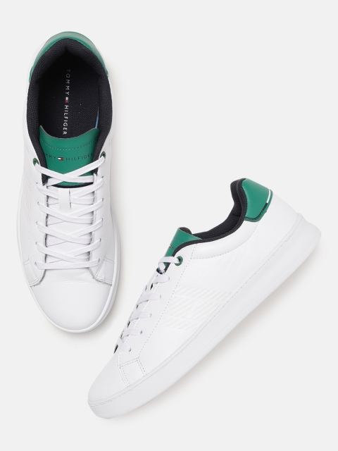 

Tommy Hilfiger Men Leather Solid Sneakers, White