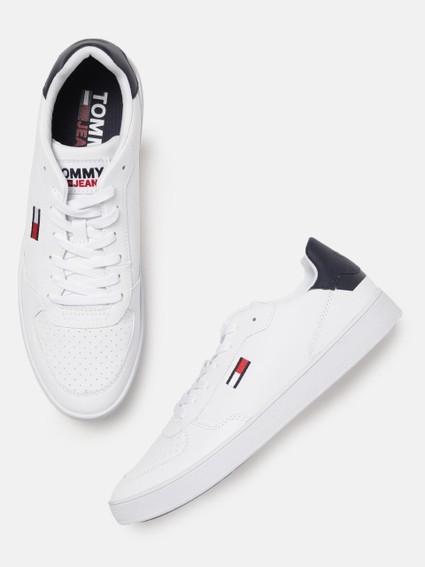 

Tommy Hilfiger Men White Solid Leather Sneakers