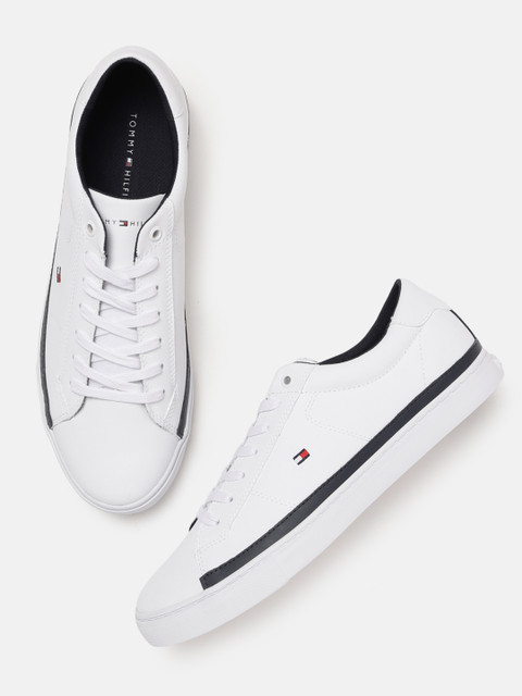

Tommy Hilfiger Men Leather Solid Sneakers, White