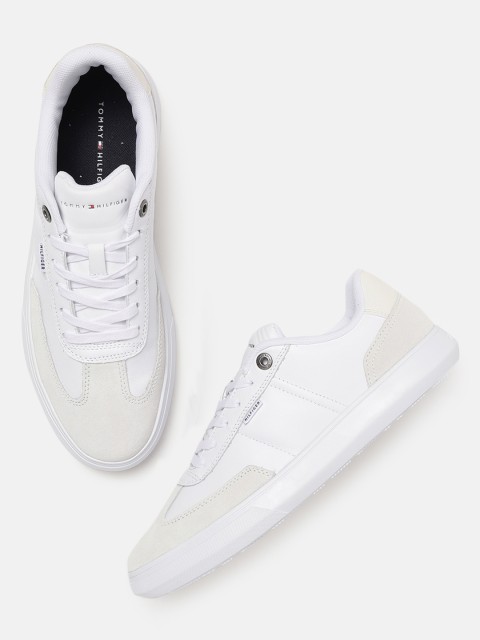 

Tommy Hilfiger Men White Solid Leather Sneakers