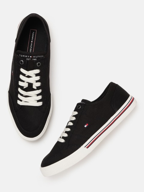 

Tommy Hilfiger Men Black Solid Sneakers