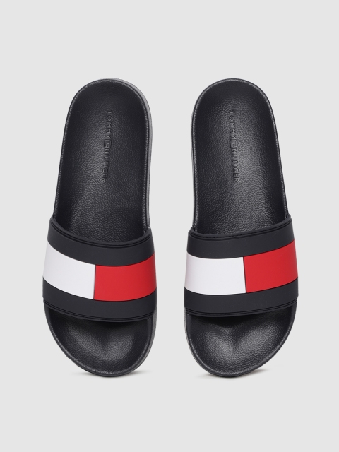 

Tommy Hilfiger Men Navy Blue & Red Colourblocked Sliders