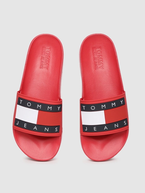 

Tommy Hilfiger Men Red & Navy Blue Colourblocked Sliders