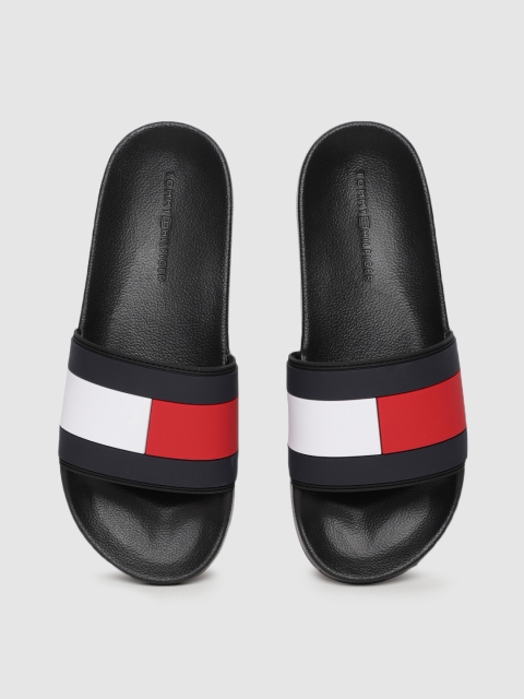 

Tommy Hilfiger Men Black & Red Colourblocked Sliders