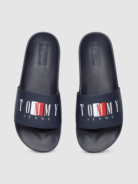 

Tommy Hilfiger Men Navy Blue Printed Sliders