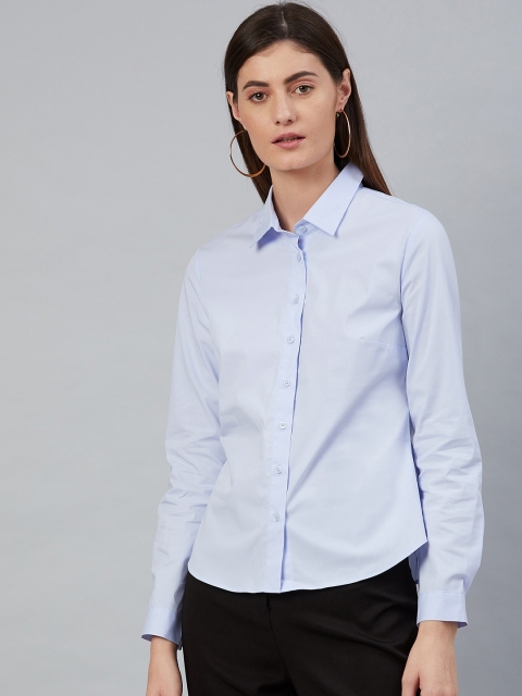 

Marks & Spencer Women Blue Solid Casual Shirt