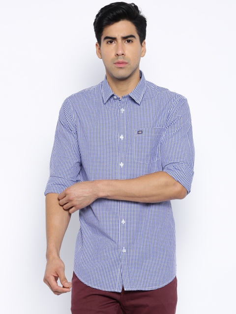 

Arrow Sport Blue & White Checked Hudson Fit Casual Shirt