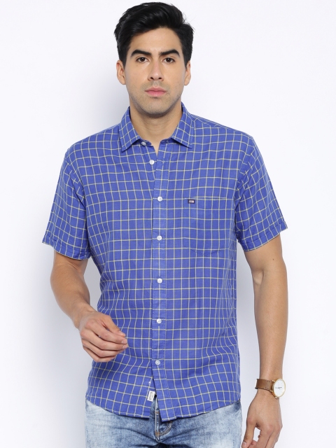 

Arrow Sport Blue & Yellow Checked Regular Sport Fit Casual Shirt