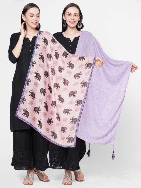 

Get Wrapped Women Pack of 2 Printed Scarves, Purple