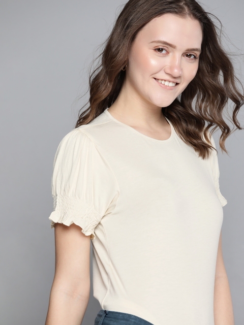 

Mast & Harbour Women Off White Regular Top