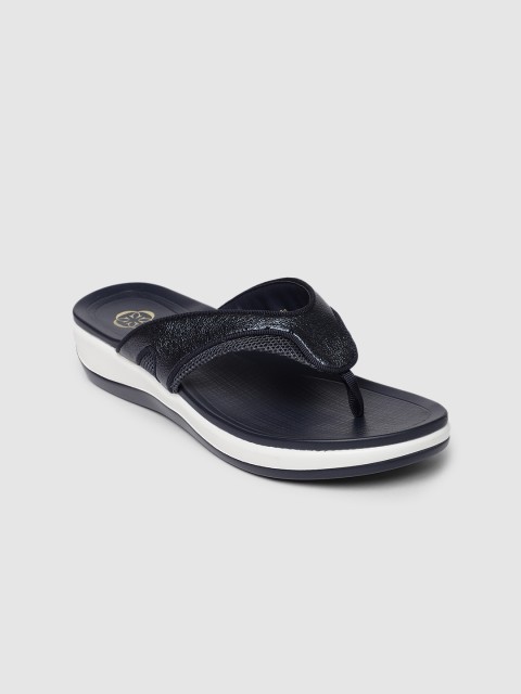 

CERIZ Women Navy Blue Open Toe Flats