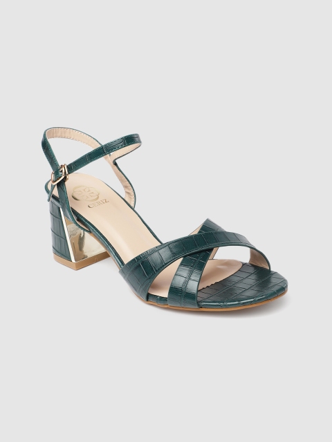 

CERIZ Women Green Textured Jehanne Heels
