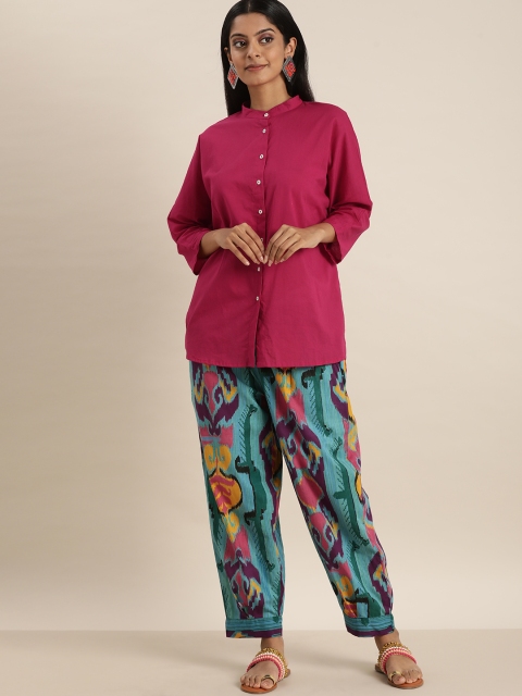 

Sangria Women Pink & Green Clothing Set