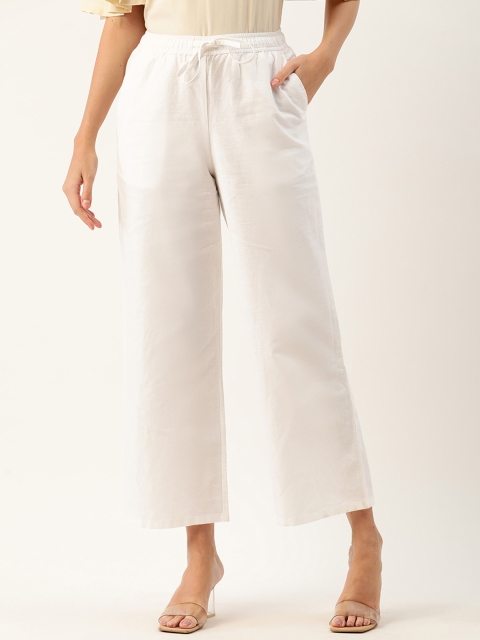 

United Colors of Benetton Women White Regular Fit Solid Culottes
