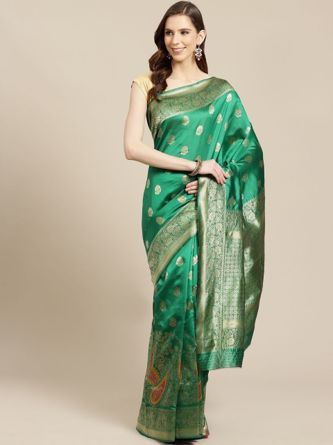 

SHOPGARB Green & Golden Woven Design Banarasi Saree