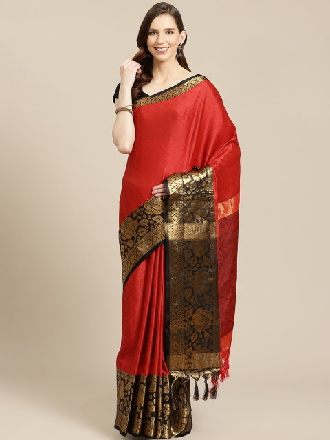 

SHOPGARB Red & Golden Woven Design Banarasi Celebrity Saree