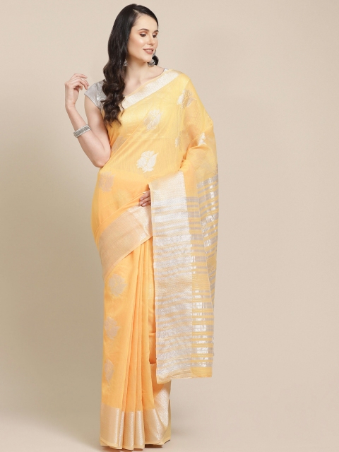 

SHOPGARB Peach-Coloured & Gold-en Woven Design Banarasi Celebrity Saree