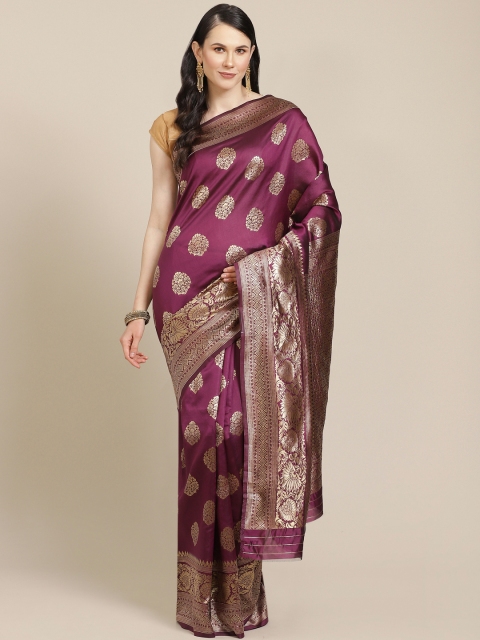 

SHOPGARB Purple & Golden Woven Design Banarasi Saree