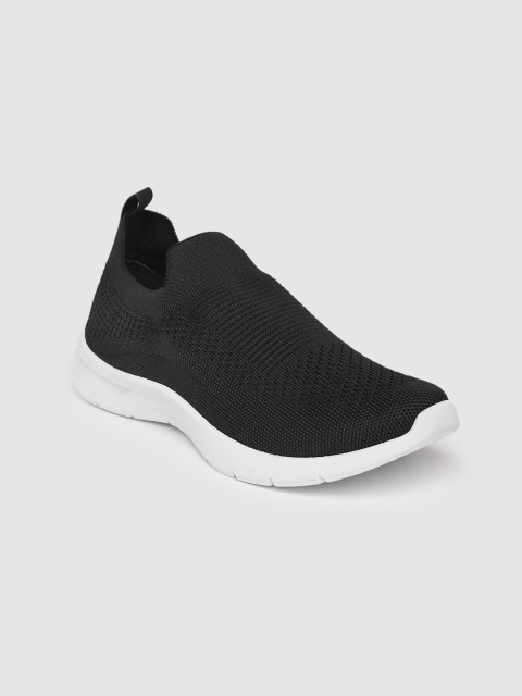 

DressBerry Women Black Woven Design Slip-On Sneakers