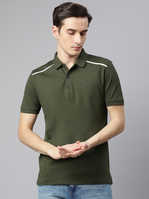 

Allen Solly Men Olive Green Solid Polo Collar T-shirt