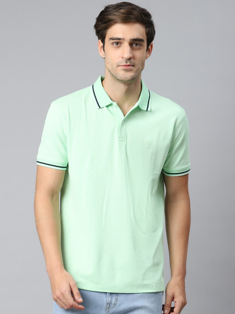 

Allen Solly Men Sea Green Solid Polo Collar T-shirt