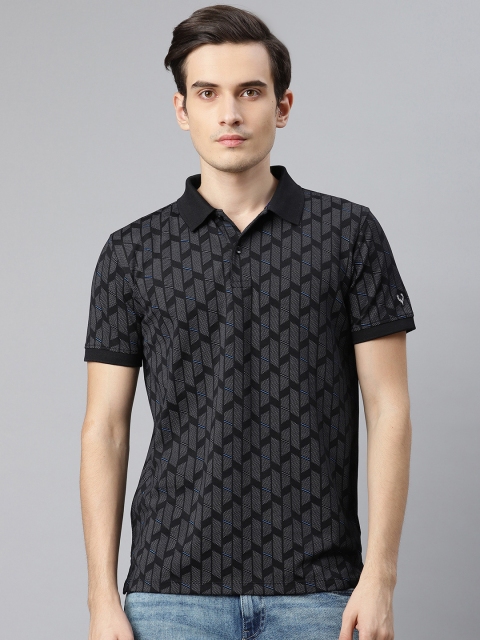 

Allen Solly Men Black & Grey Printed Polo Collar T-shirt