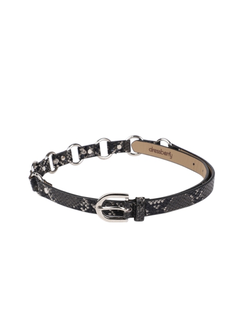 

DressBerry Women Black Snake Textured Belt