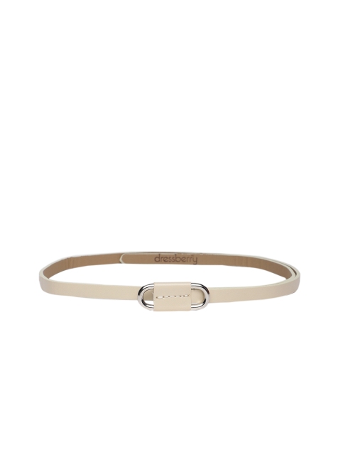 

DressBerry Women Beige Solid Slim Belt