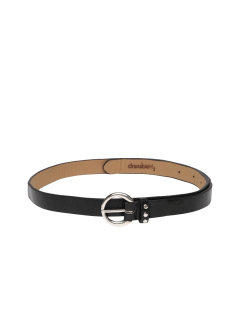 

DressBerry Women Black Textured Formal Belt