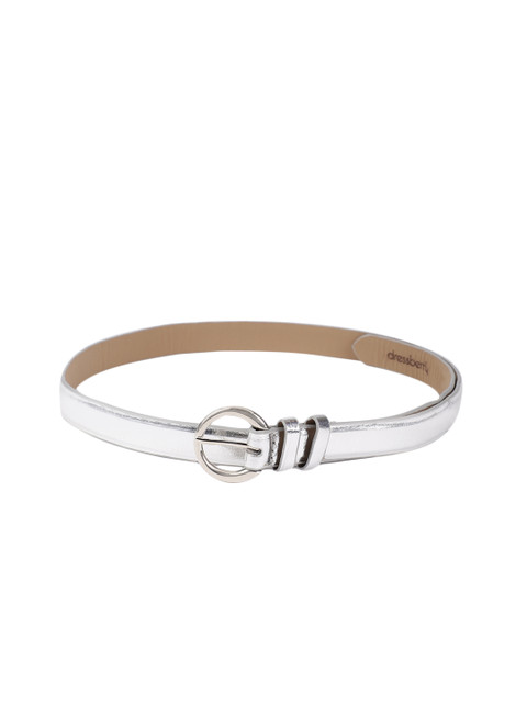 

DressBerry Women Silver-Coloured Solid Belt