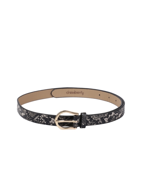 

DressBerry Women Black Snakeskin Printed Belt