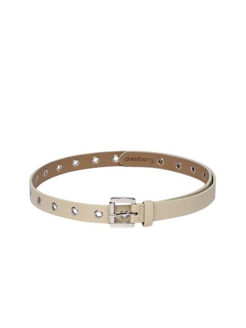 

DressBerry Women Beige Eyelet Design Belt