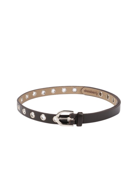

DressBerry Women Brown Solid Metallic Eyelet Belt