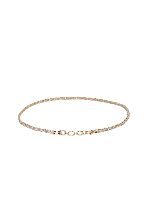 

DressBerry Women Pink & Gold-Toned Embellished Slim Belt