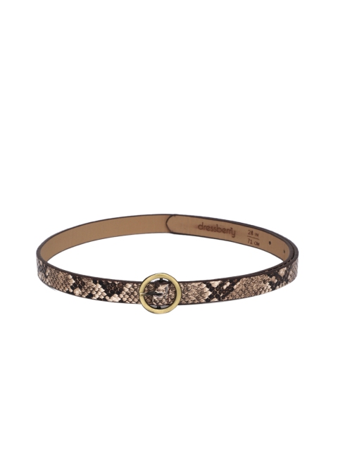 

DressBerry Women Brown Snake Print Belt