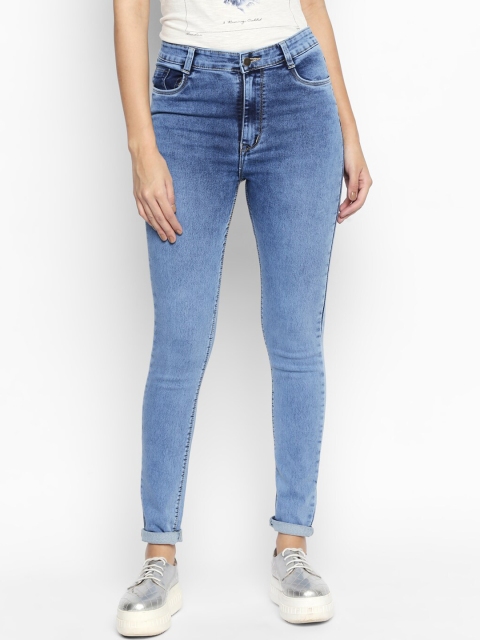 

PURPLE WATER Women Blue Slim Fit High-Rise Stretchable Clean Look Jeans