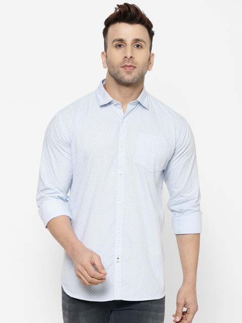 

cape canary Men Blue Regular Fit Printed Casual Shirt