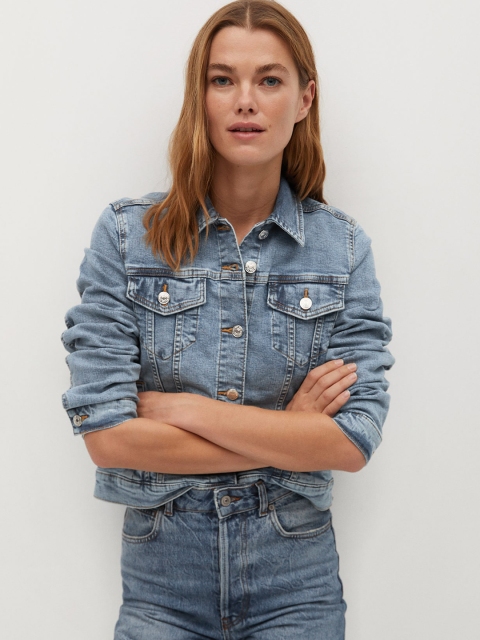 

MANGO Women Sustainable Blue Eco-Wash Washed Denim Jacket