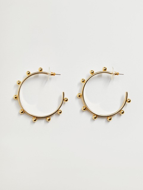 

MANGO Gold-Toned Embossed Half Hoop Earrings
