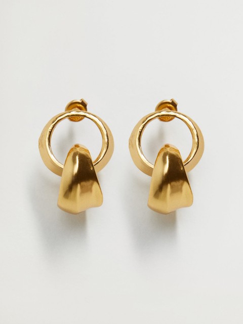 

MANGO 24 K Gold-Plated Solid Circular Drop Earrings