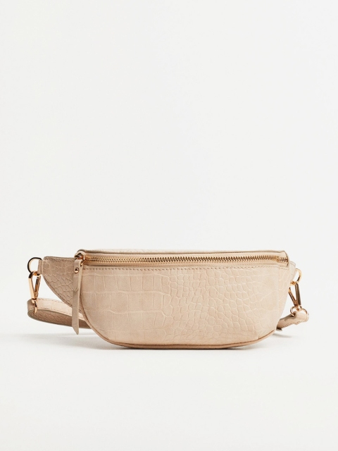 

MANGO Women Beige Croc-Textured Waist Pouch
