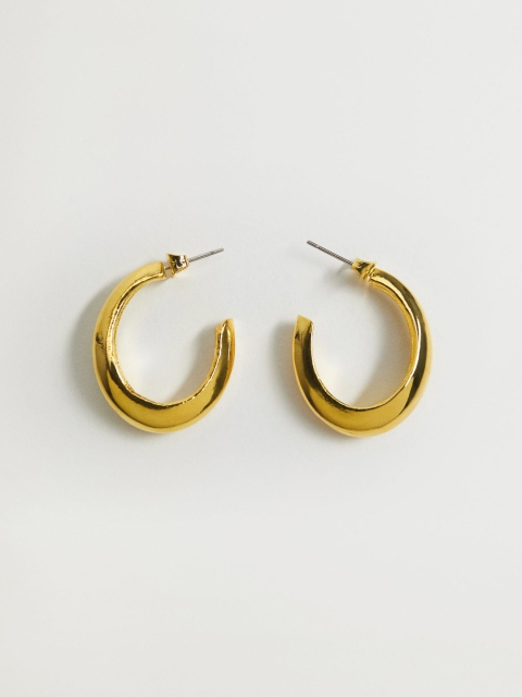 

MANGO Gold-Toned Oval Half Hoop Earrings
