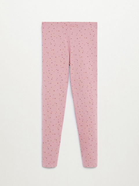 

Mango Kids Girls Pink Sustainable Ditsy Star Print Leggings