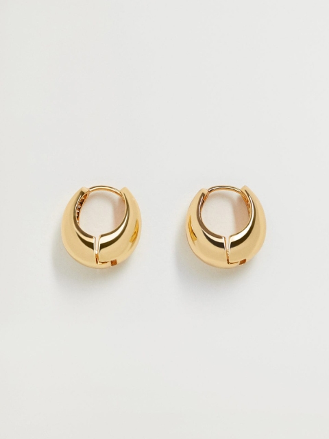

MANGO Gold-Toned Circular Huggies Hoop Earrings