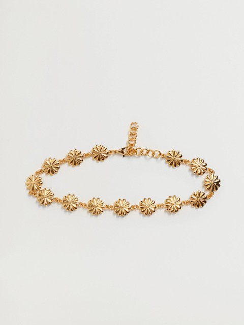 

MANGO Gold-Toned Floral Shaped Choker Necklace