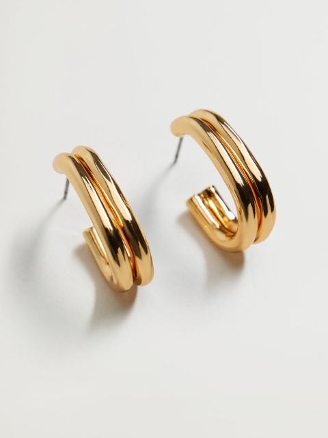 

MANGO Gold-Toned Contemporary Half Hoop Earrings