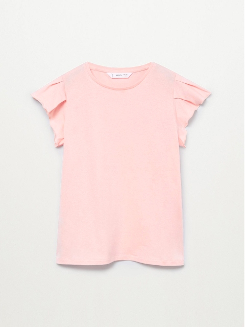 

Mango Kids Pink Organic Cotton Flared Sleeves Sustainable Regular Top